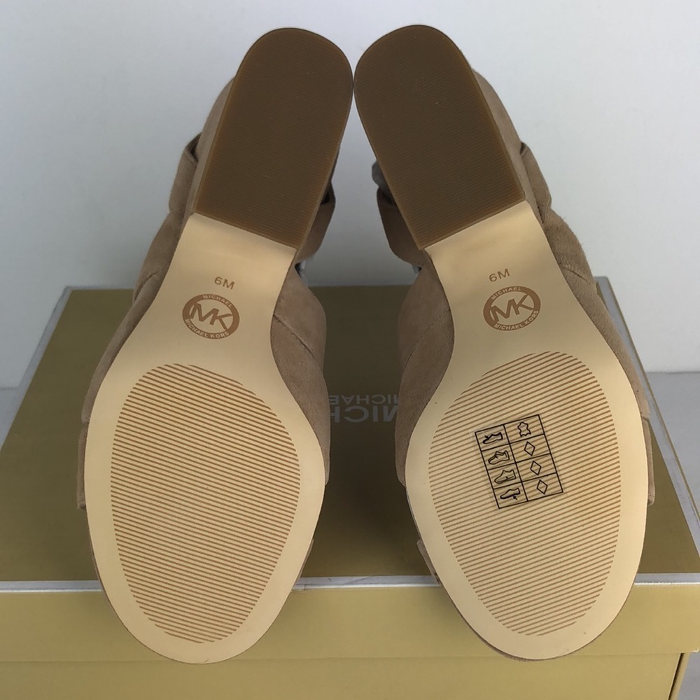 NEW Michael Kors Annalee Mid Ankle Strap Peep Toe Sandals Heels 6 - Picture 9 of 10
